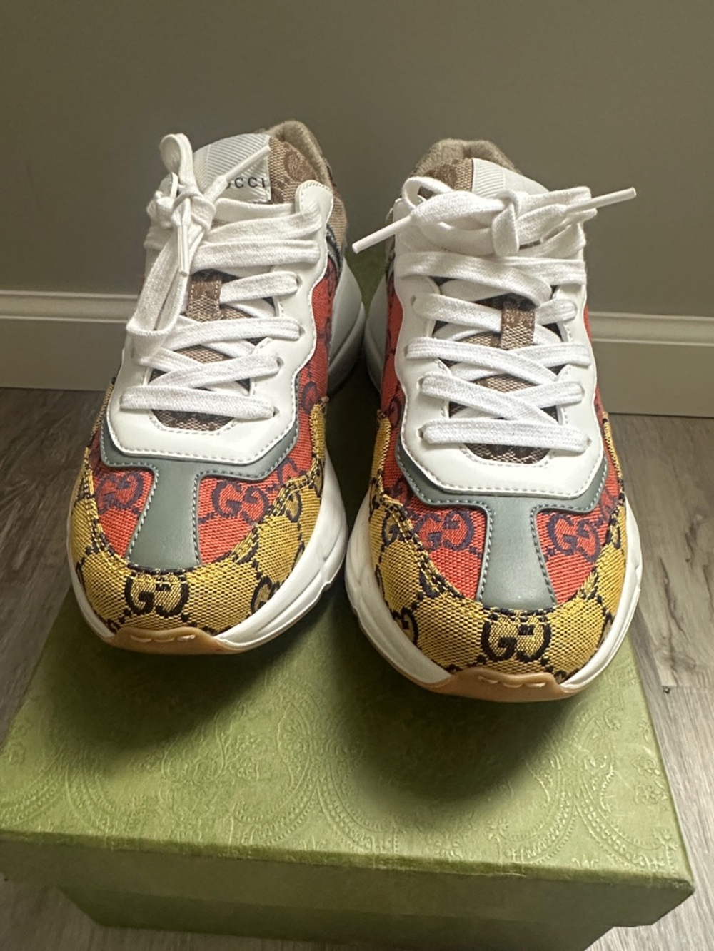 Gucci Rhyton Multi GG Chunky Sneakers - 
Size 35 1/2 women